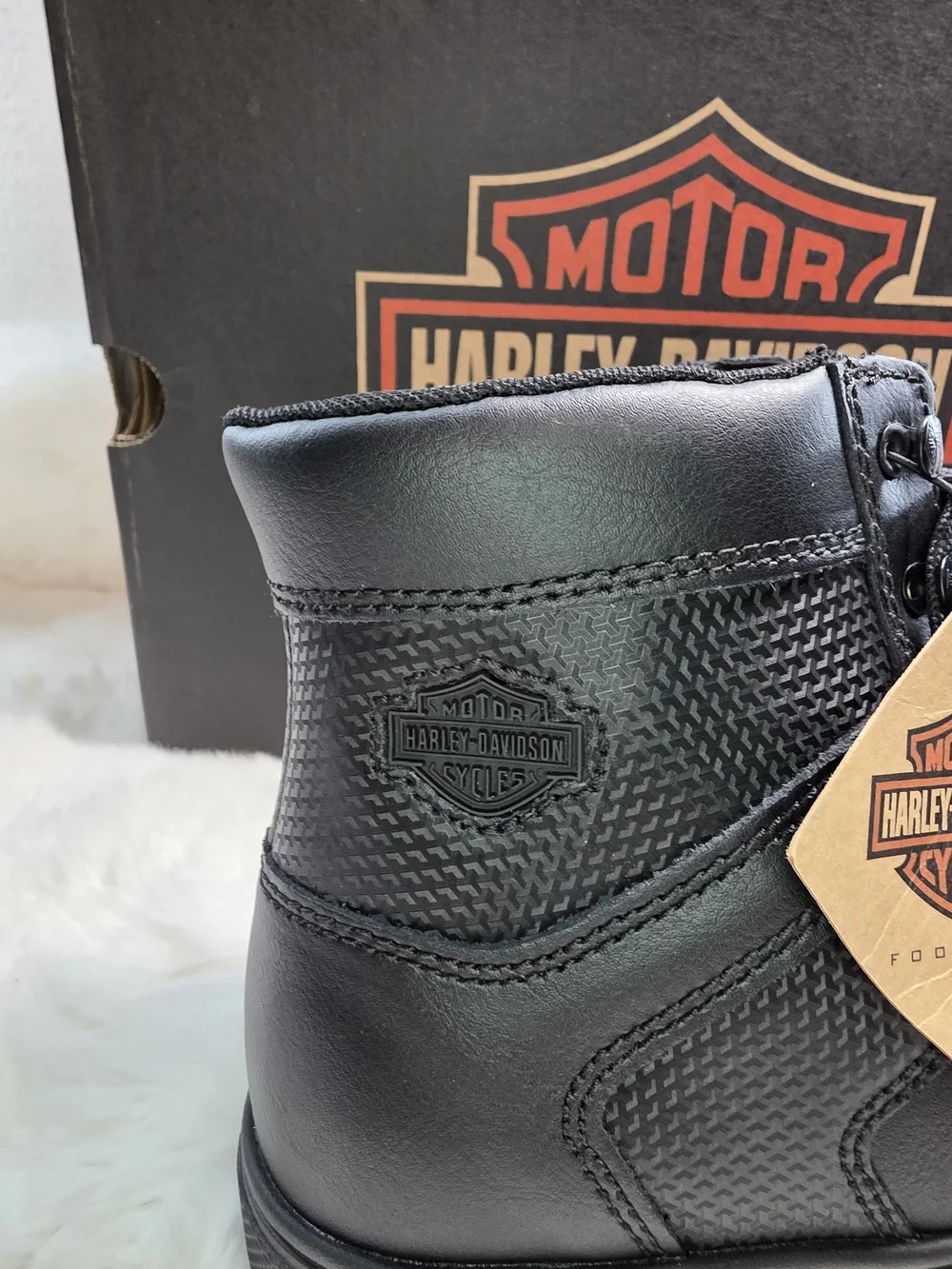 Harley‑Davidson Black Men's Leather Lace-Up Motorcycle Steel Toe Boots